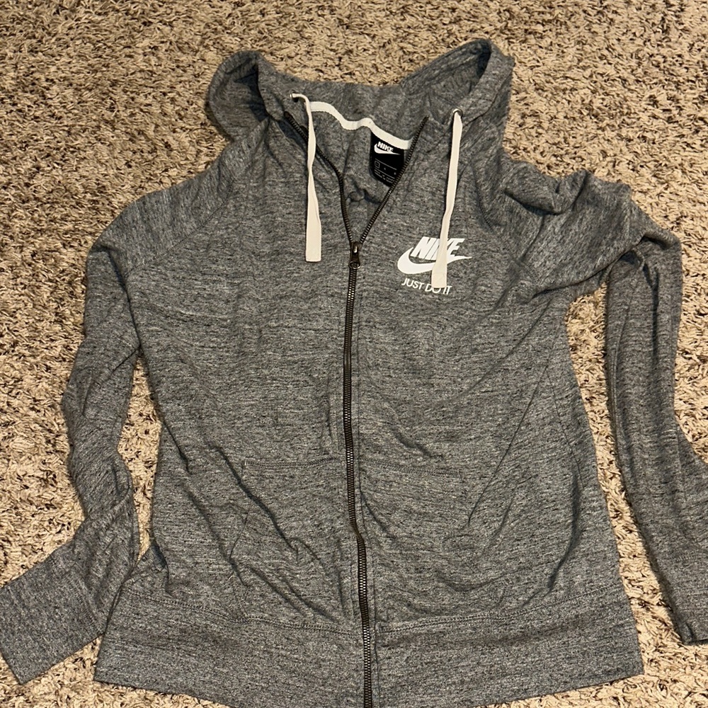 Nike Women's Heather Gray Zip-Up Hoodie
